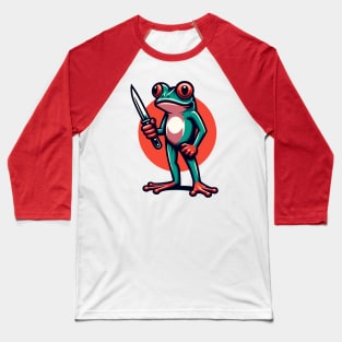 Little frog holding a knife Baseball T-Shirt